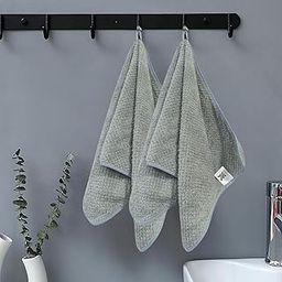 LINEAR Microfiber Hand Towels/Face Towel/Small Size Towel/Towel for Men, Women & Babies/Ultra Soft, Absorbent & Quick Dry Towels for Gym, Travel 300 GSM (Grey)-14