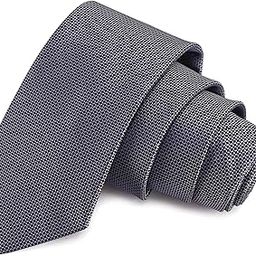 Enamoring Grey Colored Microfiber Necktie for Men-image-8