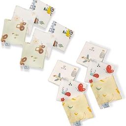 Mookoo Baby Muslin Cloth Wipes for Newborn Baby - Soft & Gentle Baby Wipes | Ultra-Absorbent & Skin-Friendly | Tractor-Floral-Train-Banana-Butterfly-Cloud Design | Pack of 12 |-image-4