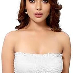 Women's Strapless Tube Bra – Seamless Bandeau Style, Non-Padded, Wireless, Stretchable Cotton Blend Layering-picture-29