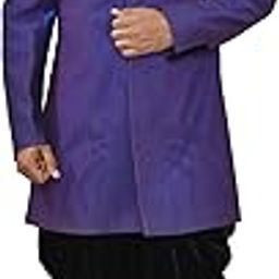 Men's Navi Blue Indowestern with Black Harem-image-31