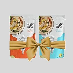 Space Age Foods Ready to Eat Herbed Hummus + Peri Peri Hummus - Combo Offer (75x2 Net Content, 250x2 when Rehydrated)-image-4