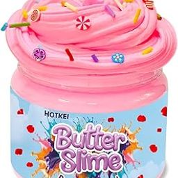 HOTKEI Pink Rose Scented Butter Slime for Kids 3 to 10 Years Kit Set with Sprinkles Candy Charms Soft Stretchy Toy Birthday Return Gift Toys for Kids Boys Girls Birthday-31