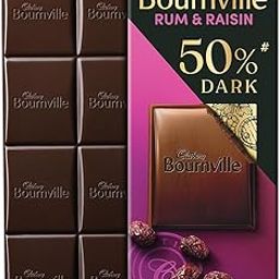 Cadbury Bournville Rum & Raisin 50% Dark Chocolate Bar, 78 g-image-21