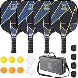 Pickleball Paddles Set of 4 – 2025 USAPA Approved Pickle Ball Rackets, Carbon Fiber Pickleball Paddle Set with 3 Outdoor & 3 Indoor Pickle Ball Balls, 4 Overgrips & Carry Bag-31