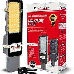 Dreamlux Street Light 36 Watt LED Street Light with Wall Mounting Clamp | Outdoor IP66 Waterproof | Upto 85% Energy Saving | Aluminium Body | Road Light (36W, Warm White, Pack 1)-image-54