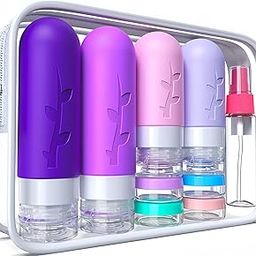 16 Pcs Travel Bottles for Toiletries, Silicone Travel Size Toiletries of Travel Containers Set, Refillable & Leakproof Travel Bottles Kit with TSA Approved Travel Size Bottles, purple, Purple-28
