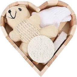 NIMMZ COLLECTION 1 Set Heart- shaped Gift Box Bathing Set Fashionable Bath Tool Suit Bathing Kit for Home Use-image-3