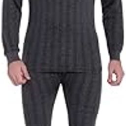 Men's Thermal Set (Top & Bottom) | Full Sleeve Winter Wear Body Warmer Set Upper and Lower/Pant/Pajama for Cold Weather | Grey. 32 to 44-picture-38