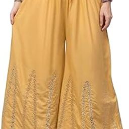 Rayon Embellished Flared Mirror Work Sharara Palazzo for Girls & Women-picture-3