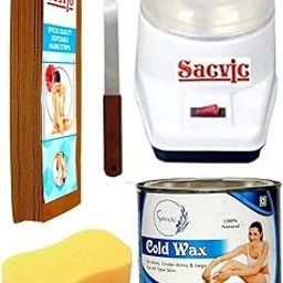 Sacvic Wax Heater Machine, Full Body Cold Wax (550 g), Waxing Strips (Big Size 70 Strips), Wax Applicator Knife and Cleansing Sponge Hair Removal Waxing Kit Combo Set for women | Set of 5 Pieces-image-40