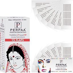 PERPAA Kumkum Dark Maroon Round Bindi Book for Ladies Forehead (Stick On) (Size 09, Diameter 2mm)-image-6