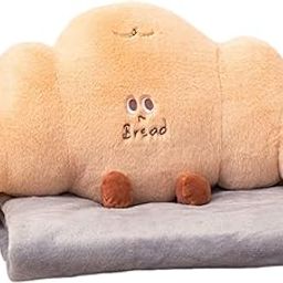 UJEAVETTE Travel Blanket Pillow Funny Portable Sofa Cushion for Home Women Living Room Croissant-image-86