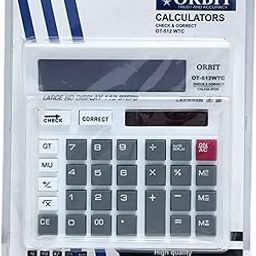 HEINRICHED Orbit OT-512 WTC Check & Correct Calculator, Large Display 112 Steps, 2 Power for Office, Home, Students, Shops (White)-15