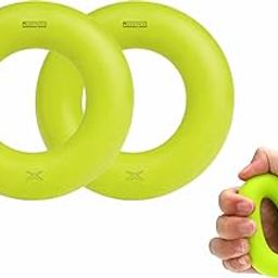 Jaspo premium TPU Hand Gripper Ring Shaped Band for Hand Strengthening and Orthopedic Therapy, Stress Relief durable round shape grip trainer & exerciser (Neon Green (Pack of 2))-image-20