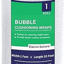 Elatrin Bubble Wrap Roll, Heavy Duty 40 GSM, Clear, 1 ft x 10 ft, Packaging Cushioning for Fragile Items-29