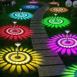 Clefairy Solar Garden Lights 2-Pack LED Light Outdoor 2-Mode Warm RGB Color Changing Solar Pathway Lawn Bright Lamp for Garden Decor Landscape Lighting (Warm+RGB)-image-64