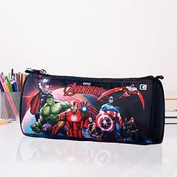 Kuber Industries Pencil Pouch | Multi-Purpose Travel Pouch | Kids Stationary Pencil Case | Pencil Utility School Pouches | Geometry Box | Marvel Avengers | Large | Black-picture-12