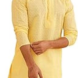 (Since 1958 Men's Cotton Blend Checked only Kurta-picture-1
