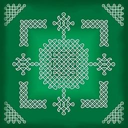 Talambralu Rangoli Floor Mat Kolam Design for All Festivals/House Hold Functions/Pooja Functions/Ceremonies Muggu Design Green Color 5 Feet Width * 5 Feet Length/Height (Green) (Green)-28