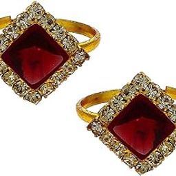 Jewellery attractive ruby stone golden finish bichhudi for woman.-image-72
