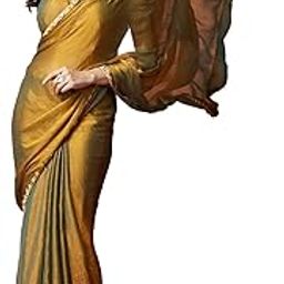 Women's Silk Blend Hand Work Saree With Unstitched Blouse Piece (AYAAT GOLD-VKS01-GS_Free Size)-image-33