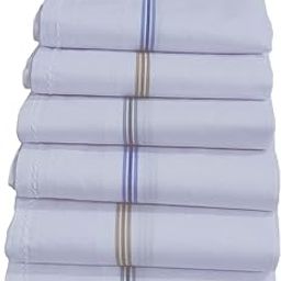 Men's Cotton Handkerchief Exclusive Collection | 48 x 48 cms | 6pcs/ Pack | (W/C) Color Design Hanky Two Satin multi-colored stripes with Border quality.-picture-56