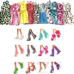 iDream Doll Accessories Set – 12 Beautiful Cloth & Lace Dresses and 12 Pairs of Shoes, Perfect for Doll Dress-Up, Creative Play, and a Wonderful Gift for Doll Lovers-image-66