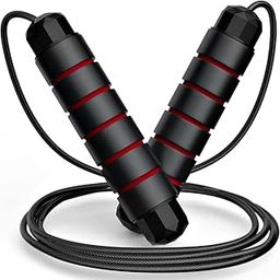 De Jure Fitness Jump Rope, Tangle-Free Rapid Speed Skipping Rope for Women, Men, and Kids, Adjustable Jump Rope Workout with Anti-Slip Handles for Fitness, Home Exercise & Slim Body (Red)-image-33