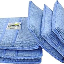 SOFTSPUN Microfiber Reusable Square Polishing Pad, 6 Pieces Set, (Sky Blue) Multipurpose. Ultra-Soft Applicator Pads with Finger Band Perfect Cleaning for car, Bike, Window, and More.-image-10