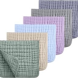 Muslin Burp Cloths 100% Cotton Muslin Cloths Large 20''x10'' Extra Soft and Absorbent 6 Pack Baby Burping Cloth for Boys and Girls by Looxii (Multicolor)-image-33
