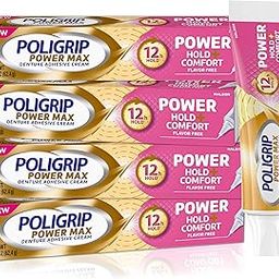 Polyrip Denture Adhesive, Power Max Hold Plus Comfort Denture Adhesive Cream, 62ml (Pack of 4)-image-18