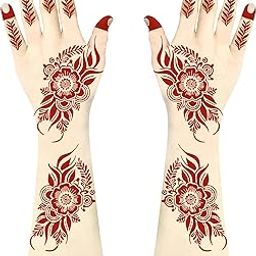 CareOne Gallery Arabic Design Mehandi Art Stickers Set of - 1 Piece For Both Hands With Instant Henna Cone | Henna Temporary Tattoo Stencils for Women, Girls and Kids | CareOne Design 31-image-42