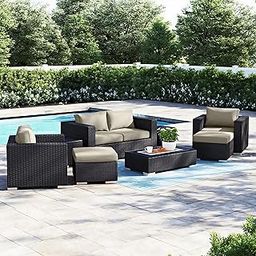 MJA FURNITURE Outdoor Sofa for Balcony | 4-Seater Patio Furniture with Waterproof Cushions, Coffee Table & Ottomans – Perfect for Balcony, Garden, Terrace, or Poolside (Beige)-image-33