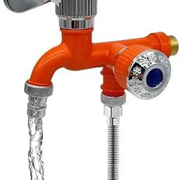 KELUMIE Multifunctional Dual Water Tap Faucet with 2 Valves for Flushing - Connects to Automatic Washing Machines, Bathroom, and Outdoor Hoses - Cold Tap, Multicolor, 1 Pc-picture-10