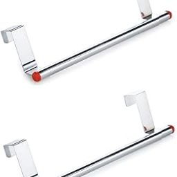 Leawall Stainless Steel Towel Holder Kitchen Hook Cabinet Hanger Over Door Kitchen Hook Drawer Storage/Towel Bar (2 Pcs Set, 28 CM-11 inch)-16