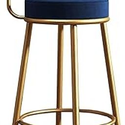 Lavish Craft Velvet Bar Stool with Backrest & Footrest – Modern Bar Chair for Kitchen Counter, Home Bar, Dining Area – Comfortable High Chair for Adults, Stylish Bar Stool for Home (Blue, 75 CM)-picture-5