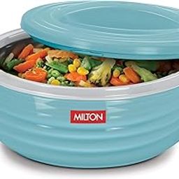 MILTON Aspire 1000 Serving Casserole, Double Walled Inner Stainless Steel, PU Insulated Kitchen Hot Pot, Keeps Food hot & Fresh for Roti, Biryani, 725 ml, Blue-picture-29