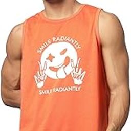Tank Tops Sleeveless T-Shirt for Men Cotton Gym Wear Vest Graphic Printed Stylish Round Neck Running Sando for Sports Workout Fitness & Casual or Beach Wear-image-39
