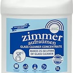 Zimmer Aufraumen 5X CONCENTRATED GLASS CLEANER 5L. 5 Lliters MAKES 25-50 LITERS of Cleaner Solution. Economical. Just Mix in Water-image-80