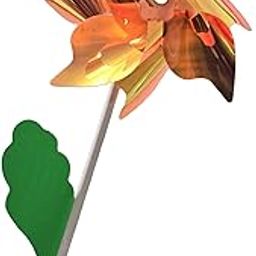 Sparkly Reflective Pinwheels with Stakes, Colorful Wind Spinners Foil Pin Wheel Holographic Whirl Windmill for Garden Decor Garden Wind Spinner, Holographic Pinwheel for Children-image-17