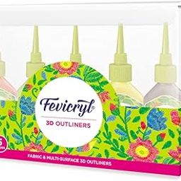 Fevicryl 3D Outliners Regular Kit 20ml x 5 | Fabric and Multi-Surface 3D Outliners Assorted Pack, Multi Colour | DIY Art & Craft | Ideal for Artists, Gifting-7