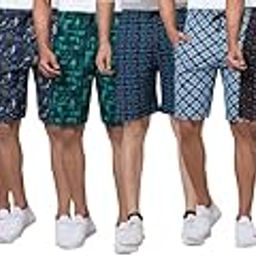 Womens Assorted Cotton Printed Baggy Elastic Waist with Drawstring Mid Rise Knee Length Bermuda Half Pants Bottom Shorts with Money Pocket-image-10