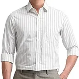 arrow Mens Blue Striped Full Sleeve Cotton Fitted Shirt-picture-0