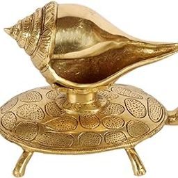 Two Moustaches Brass Shankh Over Tortoise, Shankh Holder, Brass Feng Shui Tortoise, Brass Conch, Standard, Pack of 2 (Brass Tortoise & Brass Conch)-picture-21