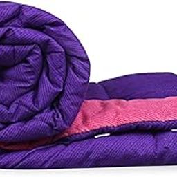 Kuber Industries Microfibre Printed Reversible Comforter, Double (Pink and Royal Blue, 200 GSM), CTKTC013977-75