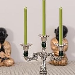 eCraftIndia Decorative Green Candle Stand (LxWxH - 7.5INx4INx8.75IN)-image-51