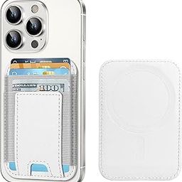 ExtreLife Magsafe Wallet for iPhone 15/14/13/12 Series, 2 Card Slots, Vegan Leather, Fit 7 Cards, White, Classic-1