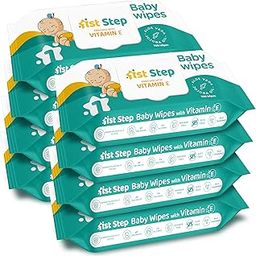 1st Step Baby Wet Wipes with Lid Enriched and Aloe-Vera and Jojoba Oil (72 Wipes/Pack x 8 Packs = 576 Wipes)-15