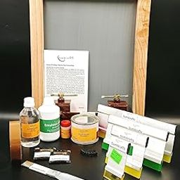 sumikrafts Screen Printing Kit: Sumika PVC Silver 250gm+ Double Hinge Table Clamp+Large 12x15 Inch Frame-Pre Stretched Mesh No16 – for Textile and Apparel-7